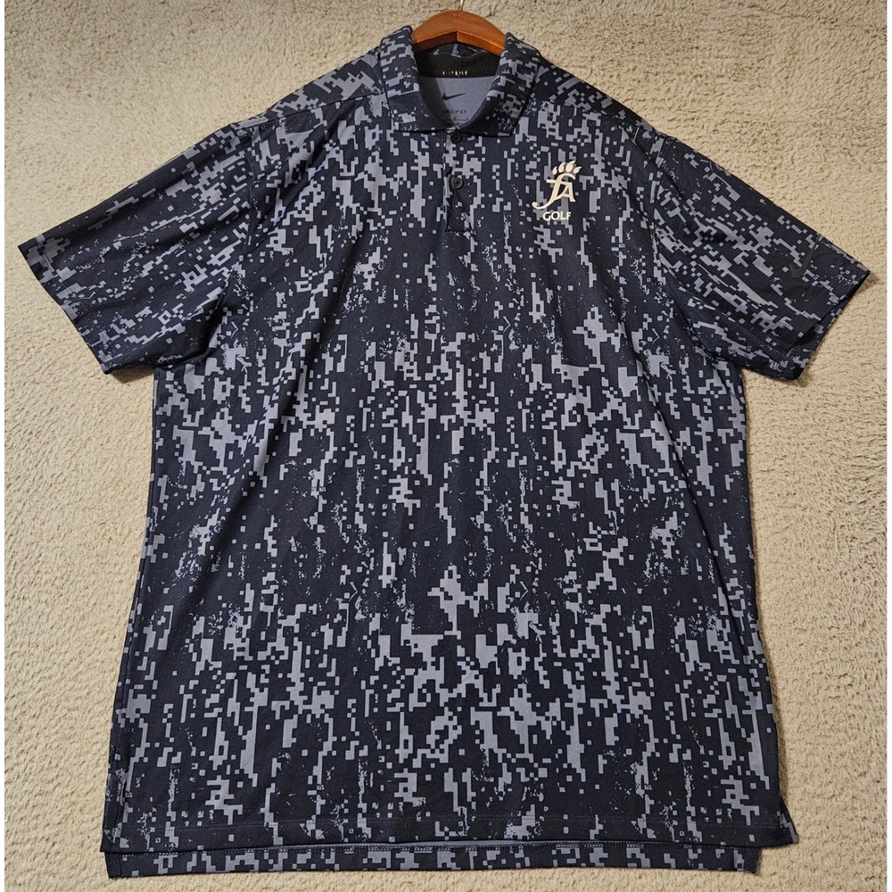 Nike Golf Dri-FIT Mens Large Digital Camo Polo Shirt Grey JA Golf CU9533-451